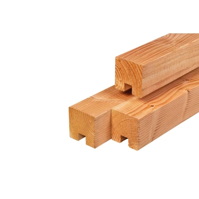 Afbeelding van Lariks/douglas Stapelbouw Eindpaal Onbehandeld 11,5x11,5x300 cm