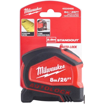 Afbeelding van MILWAUKEE 4932464666 rolmaat autolock 8 m 26 ft / 25 mm bladbreedte