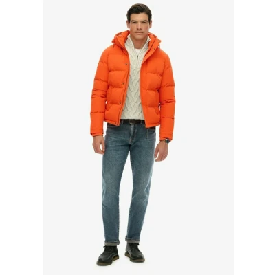 Afbeelding van Superdry Everest Hooded Puffer Winterjas, Heren, Maat: Medium, Bold orange