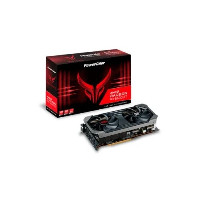 Image de Carte Graphique PowerColor Radeon RX 6600XT Red Devil 8G OC AXRX 8GBD6 3DHE/OC 8Go 8K UHD GDDR6 PCI Express 4.0 Noir