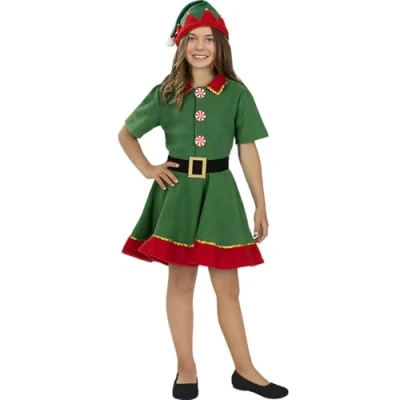 Afbeelding van FUNIDELIA Kerst Elven kostuum voor meisjes 7 9 jaar (134 146 cm)
