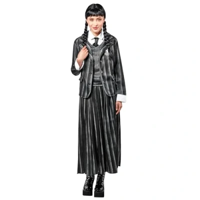 Afbeelding van Rubies Wednesday School uniform volwassen (maat S) Carnaval Addams kostuum jurk