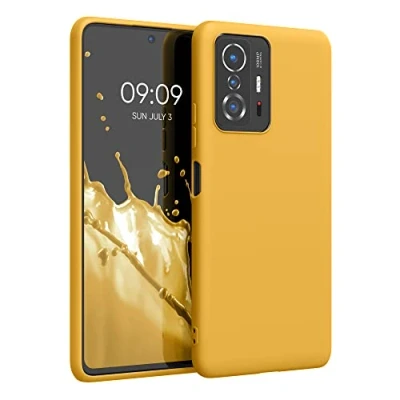 Afbeelding van kwmobile telefoonhoesje geschikt voor Xiaomi 11T / Pro Hoesje smartphone Back cover in honinggeel