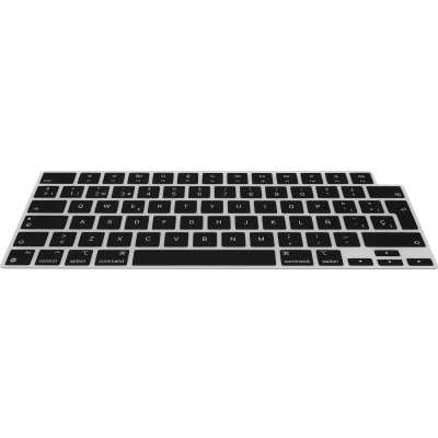 Afbeelding van kwmobile Keyboard Cover Compatible with Apple Macbook Air 13.6 M3 2024 A3113 QWERTY (Spain) Layout Silicone Skin Black