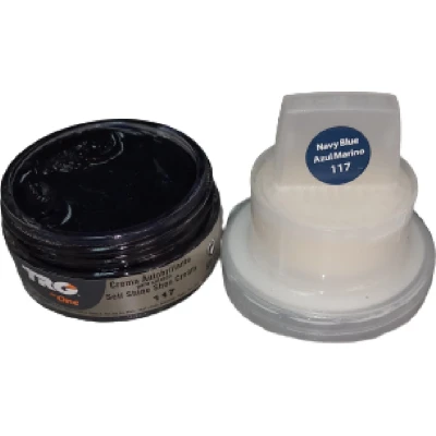Afbeelding van TRG schoencrème met bijenwas navy blauw bijhorende spons 50 ml
