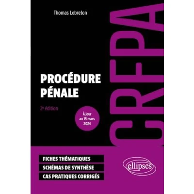 Afbeelding van PROCEDURE PENALE A JOUR DE LA LOI DU 20 NOV.2023 LOPMJ