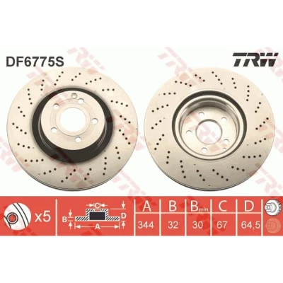 Afbeelding van Trw Remschijf DF6775S