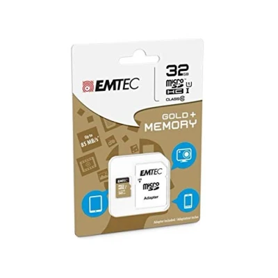 Image de EMTEC Gold+ Carte mémoire flash (adaptateur SD inclus(e)) 32 Go Class 10 micro or