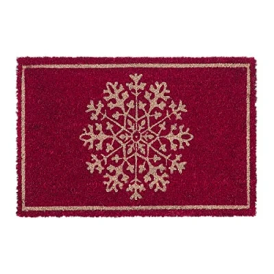 Afbeelding van Relaxdays deurmat 60 x 40 cm voetmat sneeuwvlokje kokosmat weerbestendig
