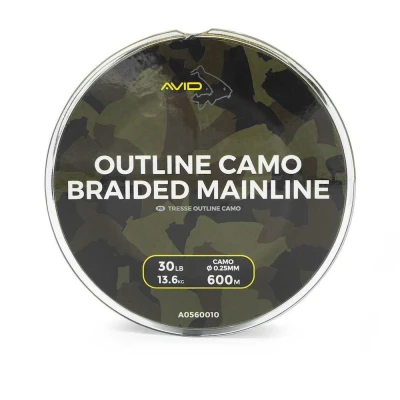 Image de Avid Carp Outline Camo Braided Mainline 0,25 mm 300 m Tresse pêche