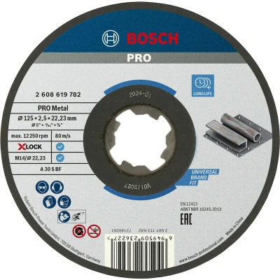 Afbeelding van Bosch Accessories Standard for Metal 2608619782 Doorslijpschijf recht 125 mm 1 stuk(s) Metaal
