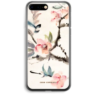 Afbeelding van Case Company® hoesje geschikt voor iPhone 7 PLUS Japanse bloemen Soft Cover Telefoonhoesje Bescherming aan alle Kanten en Schermrand