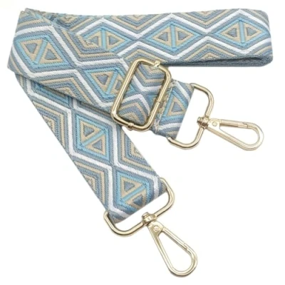 Afbeelding van Kleurrijke verstelbare schouderriem voor damestassen, beige, grijs blauw, 80 130 cm, tasriem met gouden karabijnhaak, duurzaam schoudertas, gitaar, moderne tassen, accessoires, 3,8 1206