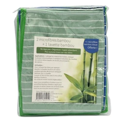 Afbeelding van 3 microvezeldoeken van bamboe + 1 doek