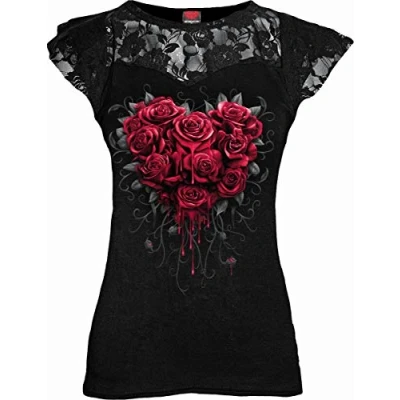 Afbeelding van Spiral Top XL BLEEDING HEART Zwart