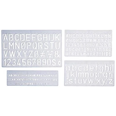 Afbeelding van Lettersjablonen set 5, 10 en 20 mm.