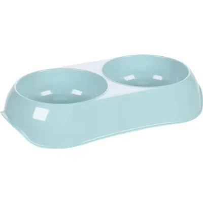 Afbeelding van Flamingo Huisdierproducten MUK dubbele gerecyclede kunststof kom 2 x 200 ml voor honden en katten. FL 521592