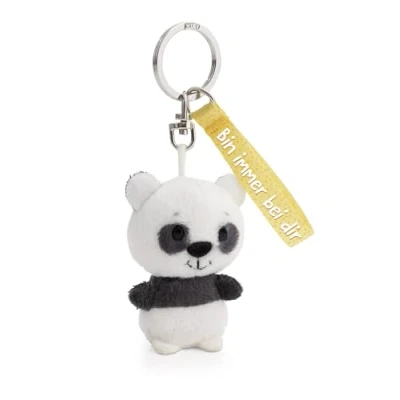 Afbeelding van NICI 61339 Panda Bin Immer bei dir sleutelhanger 5 cm wit pluche metgezel met ring voor sleutelhanger, en