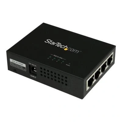 Image de StarTech.com Injecteur PoE+ à 4 ports Gigabit Midspan Power over Ethernet 802.3at/af de puissance 120 Watt