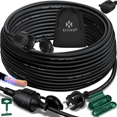 Afbeelding van KESSER® Verlengkabel 50 meter voor binnen en buiten IP44 Verlengsnoer met Stekker