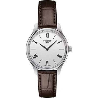 Afbeelding van Tissot T0632091603800 Zwitsers kwartshorloge voor dames, analoog, met leren band, Bruin, riem, Riem