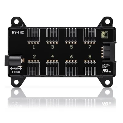 Afbeelding van Noctua NV FH2, 8 kanaals ventilatiecentrum voor ventilatoren 5 V, 12 V en 24 tot 60 W met optionele stroomvoorziening een coaxiale aansluiting van 5,5 mm, magnetische bevestiging of