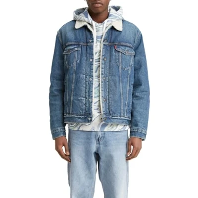 Image de Levi&#039;s Homme Jacket Type 3 Sherpa Trucker, Fable, S
