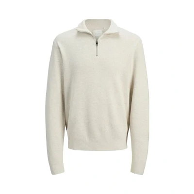 Afbeelding van Jack &amp; Jones Trui Jprblamilano Stitch Knit Half Zip S 12259664 Cloud Dancer/melange Mannen Maat L
