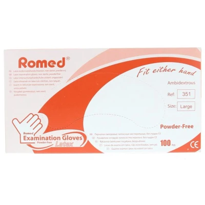 Afbeelding van Romed Handschoen Latex Poedervrij 100ST
