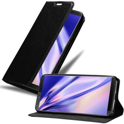Afbeelding van Cadorabo Hoesje geschikt voor Cubot J3 PRO in ZWARTE NACHT Beschermhoes met magnetische sluiting, standfunctie en kaartvakje Book Case Cover Etui