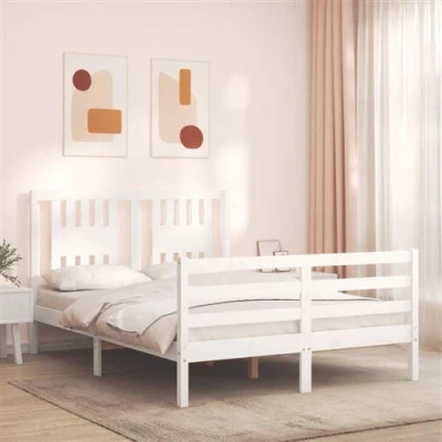 Image de vidaXL Cadre de lit sans matelas blanc bois pin massif3191877