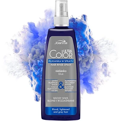 Afbeelding van Joanna Ultra Color System Hair Rinse Spray Blue For Grey Blonde &amp; Lightened Into Giving Platinum Shade 150Ml