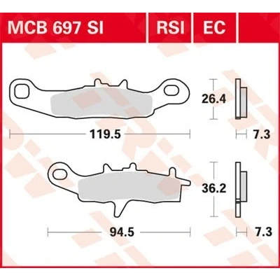 Afbeelding van Remblokkenset, schijfrem TRW MCB697RSI