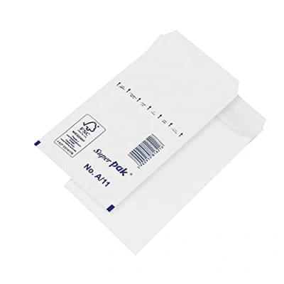 Image de Office Products HK Lot de 10 enveloppes autocollantes avec film à bulles Blanc Format A11 100 x 165 mm 120 175