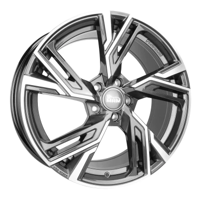 Afbeelding van MAM WHEELS 5 gat 19duim 112mm lichtmetalen Velg RS5 palladium vooraan gepolijst MAMRS58519511230PFP
