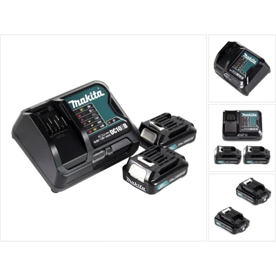 Afbeelding van Makita Power Source Set 12V met 2x BL1021B accu 2.0Ah + DC10SB oplader
