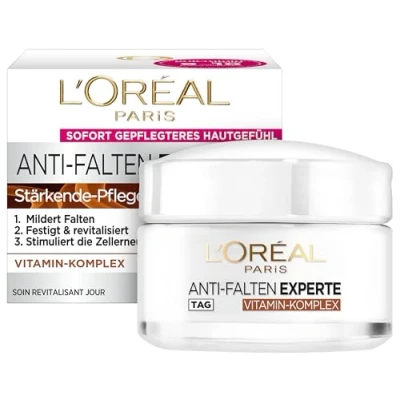 Image de L&#039;Oréal Paris Soin hydratant pour le visage, crème de jour anti âge atténuer les rides, vitamine B3 et E, raffermit revitalise la peau, expert 1 x 50 ml