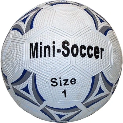 Afbeelding van Mini Voetbal Rubber mt 1 wit/zwart 13 cm