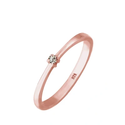Afbeelding van Elli Basic Classy Ring Rose goldcoloured, Dames, Maat: 54, gold coloured