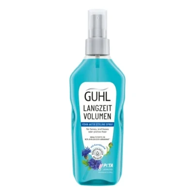 Afbeelding van Guhl Haarstylingspray met actieve haardroger, inhoud: 150 ml, uit de langhoudende serie, haartype: fijn, zonder kracht of plat, dermatologisch getest