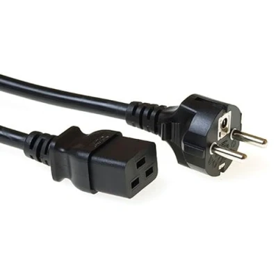 Afbeelding van ACT AK5410 230V Stroomkabel Randaarde Stekker CEE7/7 Male/C19 Zwart 50 cm