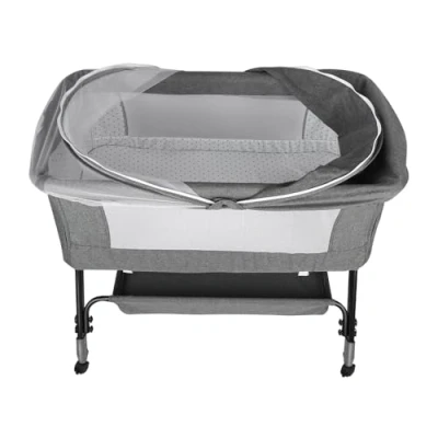 Afbeelding van Berceau Cododo avec Matelas et Moustiquaire, Maille Respirante, 2 in 1 Lit Bébé pour Les Bébés de 0 à 36 Mois Pliable 104 * 52 100 110 cm (4 niveaux hauteur) gris lin
