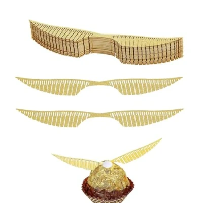 Afbeelding van JJiaoLinin 50 stuks gouden glitterverjaardagsdecoraties Taartdecoratie Chocolade heks Verjaardagsdecoratie voor snoepfans, feest, verjaardag, gebak