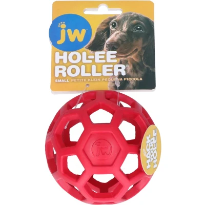 Afbeelding van JW HOL EE ROLLER Hondenspeeltje Hondenspeelgoed Hondenbal S Ø 9 cm Natuurrubber Rood