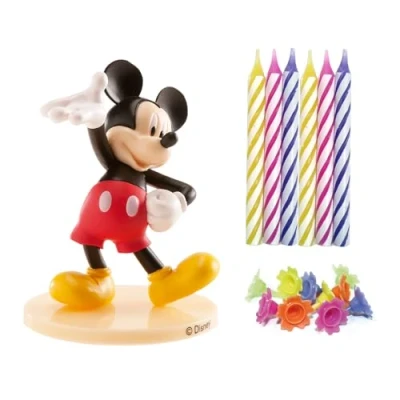 Afbeelding van Taarttopper Disney Mickey mouse met 10 kaarsjes