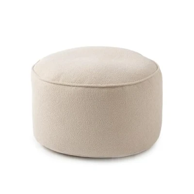Afbeelding van Lumaland Teddy zitzak voor binnen met vulling, compacte stoel EPS kralen, 3 in 1 voetensteun, poef, tafel en klein, pluizig, diameter 25 x 45 cm