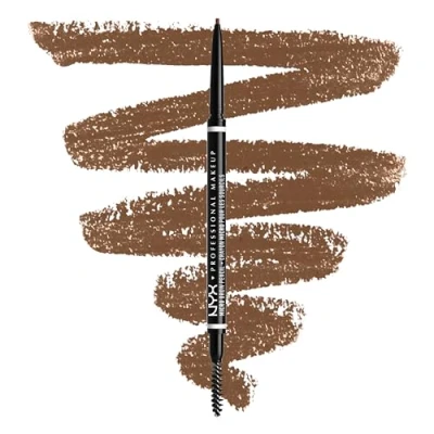 Image de NYX PROFESSIONAL MAKEUP Crayon à Sourcils Micro Brow, Ultra Fin Double Embout avec Mine Rétractable et Goupillon, Teinte : Cool Ash Brown