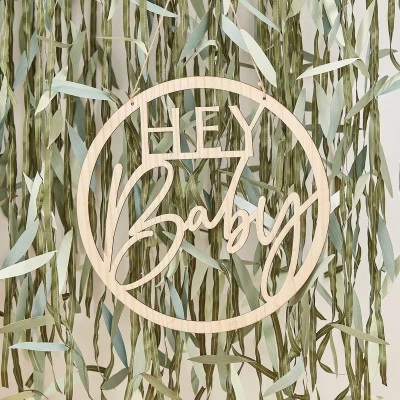 Afbeelding van Botanical Baby Bord hout Hey