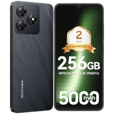 Afbeelding van Blackview Android 14 Smartphone 2025, 256 GB + 12 (4 8) 2 TB TF, 6,56 inch 90 Hz, display, Octa Core telefoon, 5000 mAh, Fingerprint/Face ID/FM/OTG/GPS/3,5 mm jack/Dual SIM