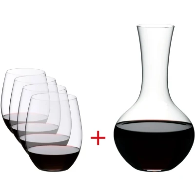 Afbeelding van Riedel Rode Wijnglazenset O Wine 4 Stuks met Decanteerkaraf